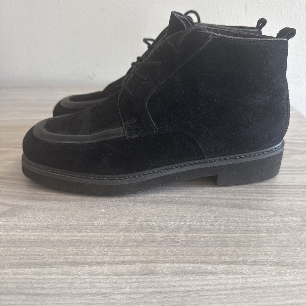 Hush Puppies Black Suede Chelsea Boots Size 8 EW Shoes